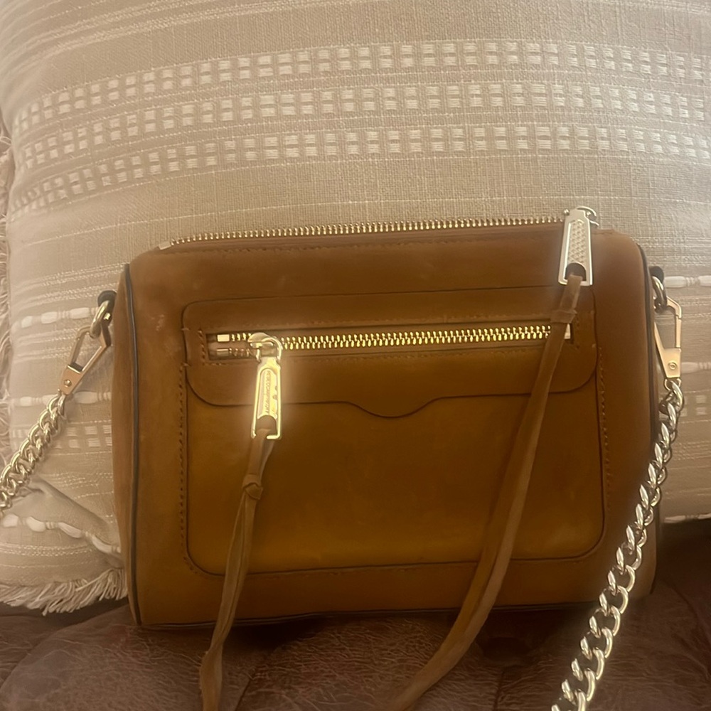 Rebecca Minkoff suede bag with gold hardware